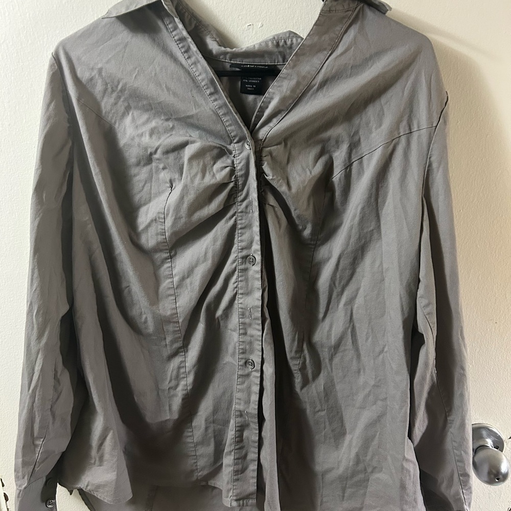 Lane Bryant Women’s Gray Button-Up collared shirt